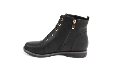 Man's demi-season leather shoes isolated on wthite.