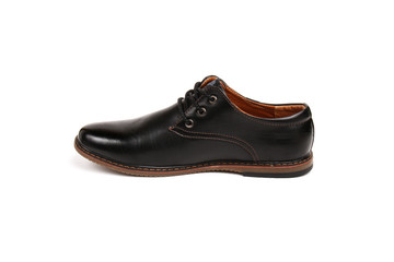 Classic office leathers man shoes isolated on white background.