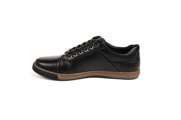 Classic office leathers man shoes isolated on white background.