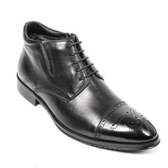 Classic office leathers man shoes isolated on white background.