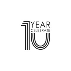 10 Year Celebrate Vector Template Design Illustration