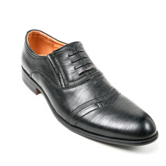 Classic office leathers man shoes isolated on white background.