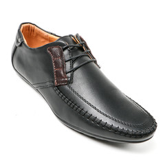 Classic office leathers man shoes isolated on white background.