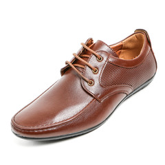 Classic office leathers man shoes isolated on white background.