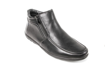 Classic office leathers man shoes isolated on white background.