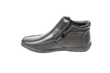Classic office leathers man shoes isolated on white background.