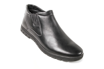 Classic office leathers man shoes isolated on white background.