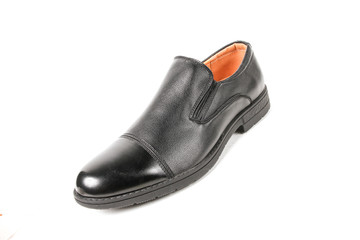 Classic office leathers man shoes isolated on white background.