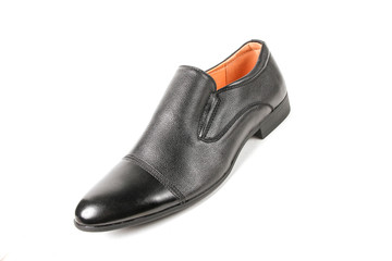 Classic office leathers man shoes isolated on white background.