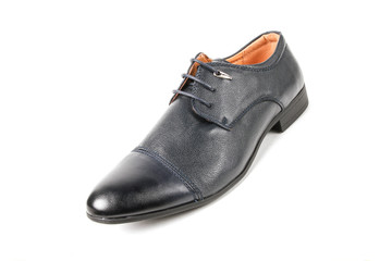 Classic office leathers man shoes isolated on white background.