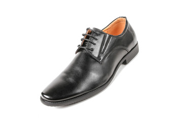 Classic office leathers man shoes isolated on white background.