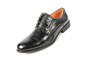 Classic office leathers man shoes isolated on white background.