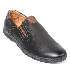 Classic office leathers man shoes isolated on white background.