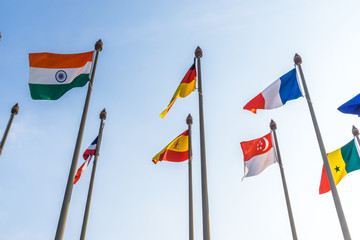 flags of different countries on white background