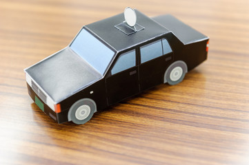 タクシーのペーパークラフト　模型