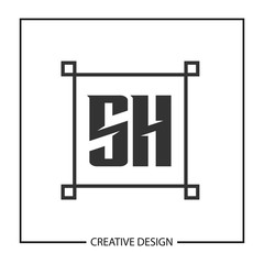Initial Letter SH Logo Template Design Vector Illustration