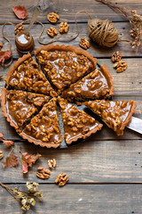 Caramel and nut tart