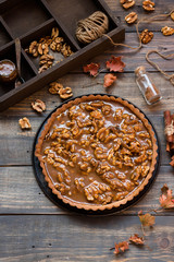 Caramel and nut tart