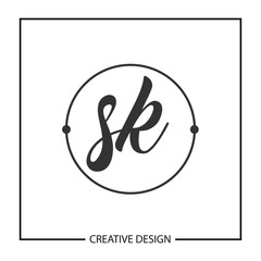 Initial Letter SK Logo Template Design Vector Illustration