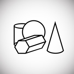 Geometry science thin line on white background icon