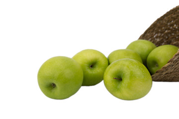 Green apple on a white background isolated with clipping path