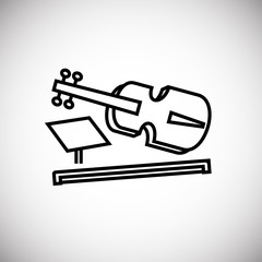 Musical education thin line on white background icon