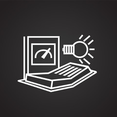 Electricity science thin line on black background icon