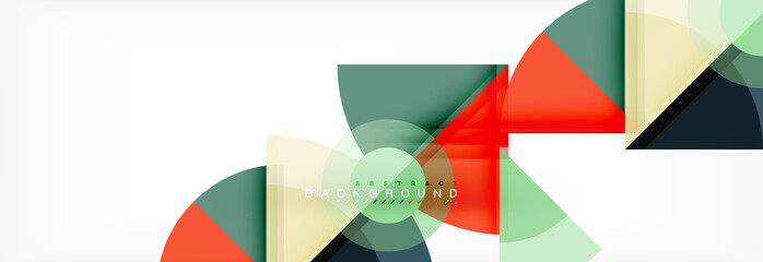 Triangles and circle geometric background