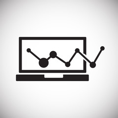 Screen with statistics on white background icon
