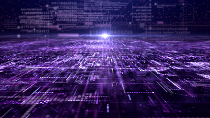Futuristic digital matrix particles grid virtual reality abstract cyber space environment background