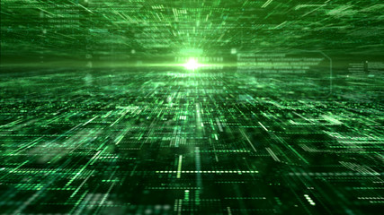 Futuristic digital matrix particles grid virtual reality abstract cyber space environment background