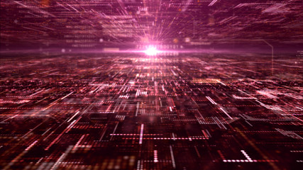 Futuristic digital matrix particles grid virtual reality abstract cyber space environment background