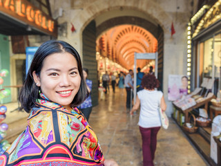 Portrait of a beautiful woman in Istanbul,Turkey