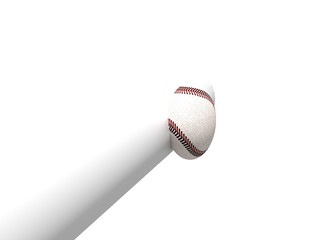 baseball bat and Baseball with clipping path, 3D rendering