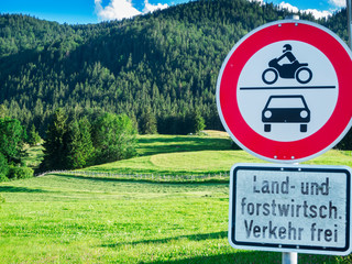 Landscape with traffic signs