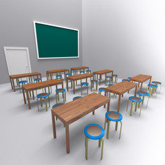 table and chair in room , 3d rendering