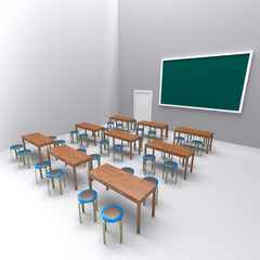 table and chair in room , 3d rendering