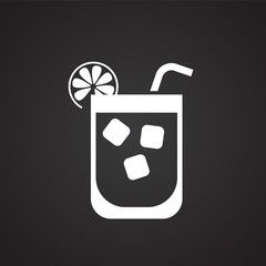 Lemonade on black background icon