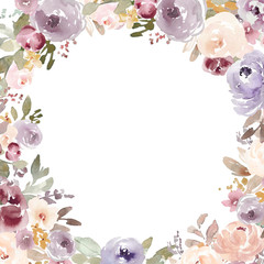 Watercolor Floral Wreath Background