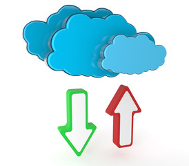 Cloud icon with download and upload arrows