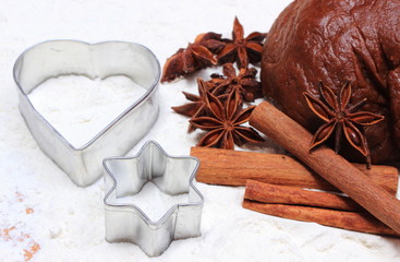 Spice and accessories for baking with dough for gingerbread