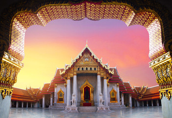 Obraz premium Wat Benchamabophit in Bnagkok Thailand