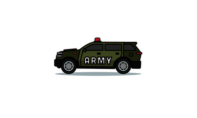 Army SUV Car Vector Illustration