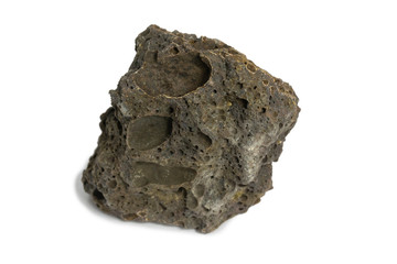 Obraz premium Basalt rock isolate on white background
