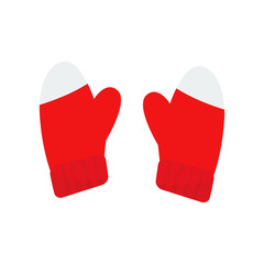 winter glove icon in flat style isolated vector illustration on white transparent background