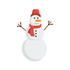 snowman icon in flat style isolated vector illustration on white transparent background