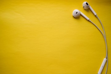 headphones on a color background