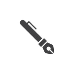 Ink fountain pen vector icon. filled flat sign for mobile concept and web design. Writing simple solid icon. Symbol, logo illustration. Pixel perfect vector graphics