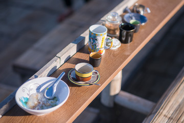 rice porridge and coffee in the morning food