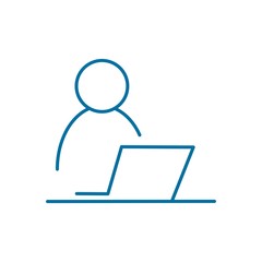 Программист, бизнесмен, блогер, чиновник, менеджер. Векторный значок. Тонкая линия.